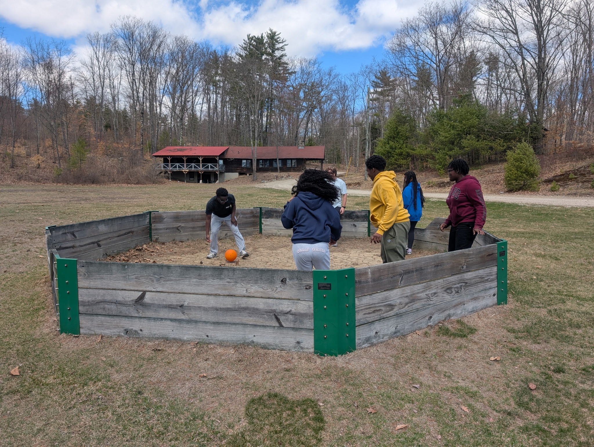 Youth playing together during a retreat
